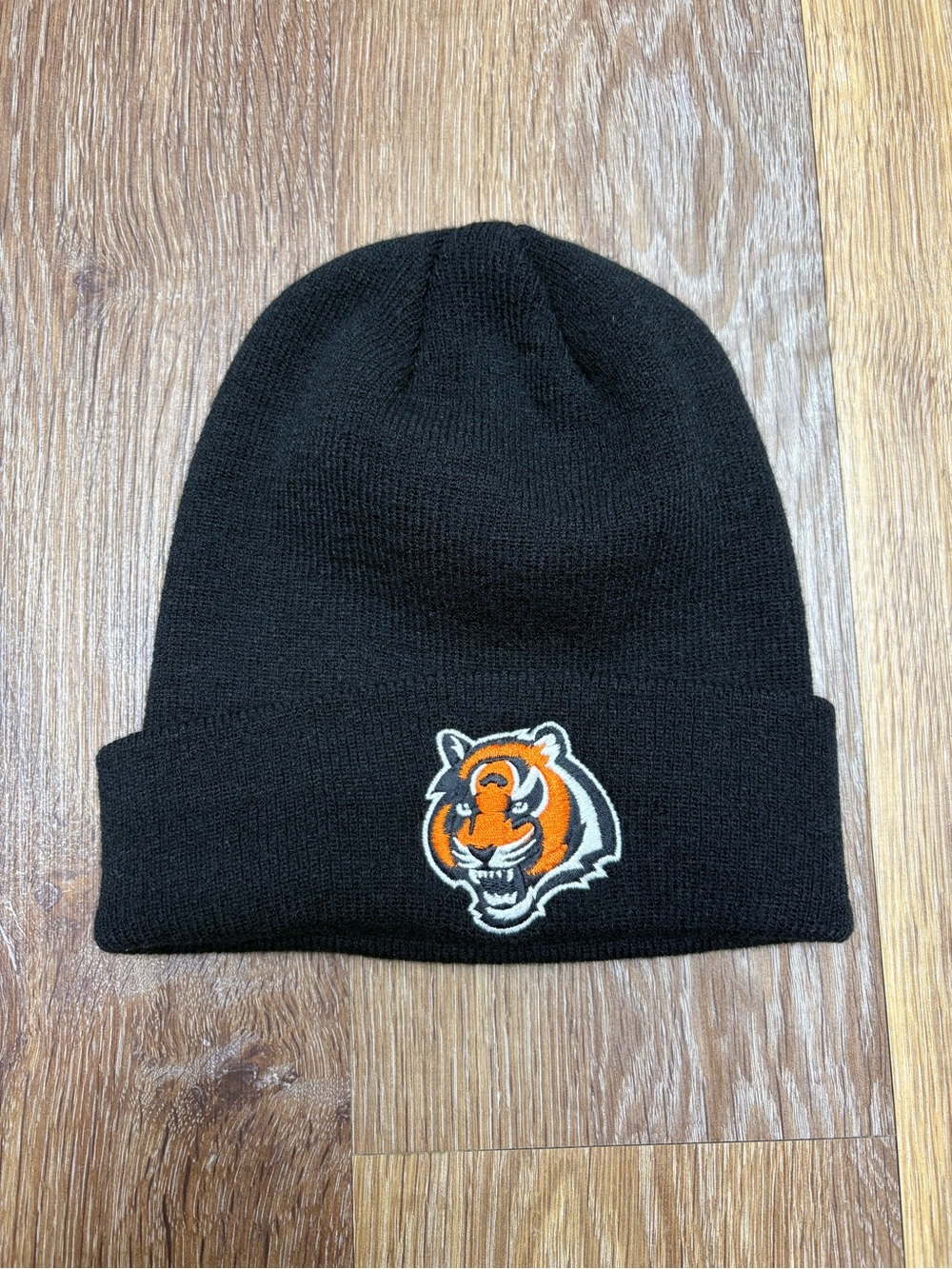 Reebok Black Beanie with Orange Tiger Patch